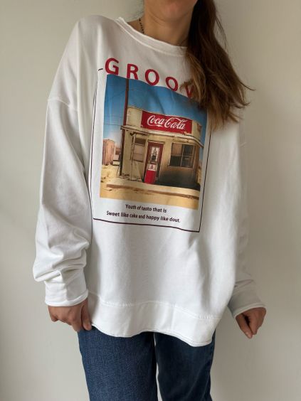 Mikina groovy bílá
