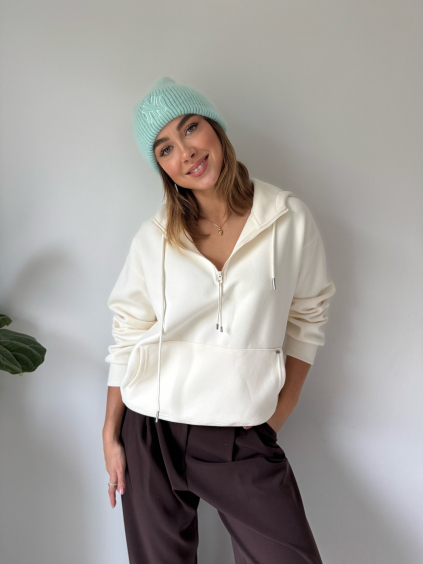 Mikina s kapucí bílá