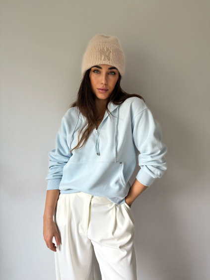 Mikina s kapucí světle modrá