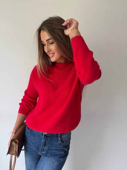 Svetr Lines alpaka červená