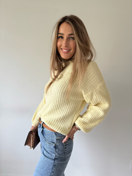 Svetr s alpakou žlutá