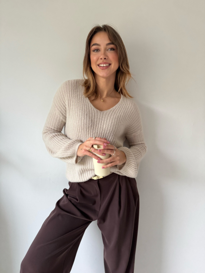 Svetřík Alpaca V béžová