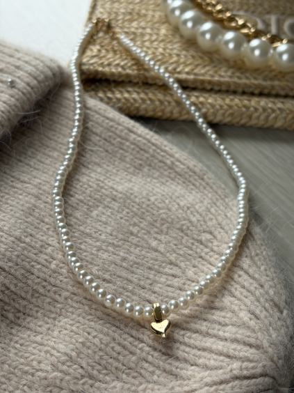 Řetízek perly srdce