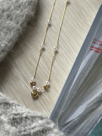 Řetízek heart zlatá