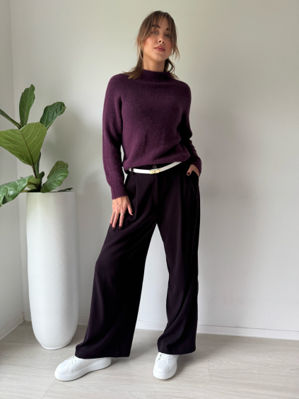 Kalhoty Teo fialová