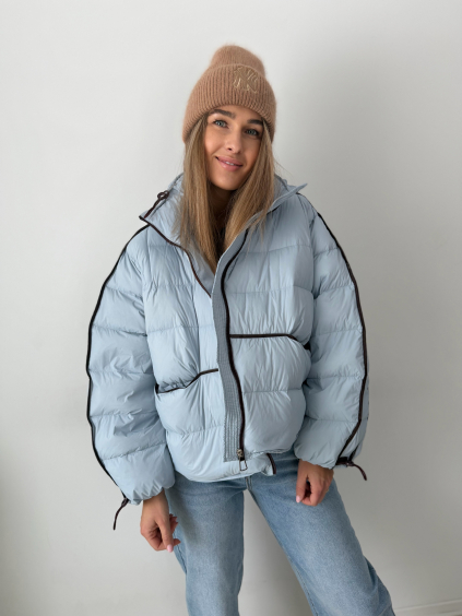 Péřová bunda modrá