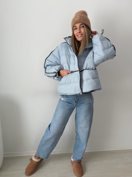 Péřová bunda modrá