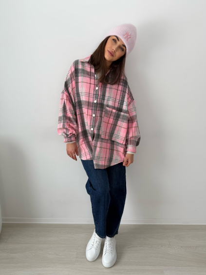 Flanelová košile Tox růžová