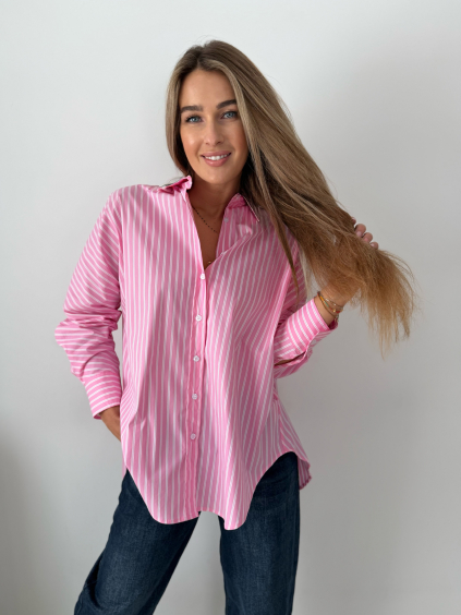 Košile pruhovaná růžová