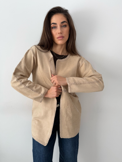 Boho kabátek béžová
