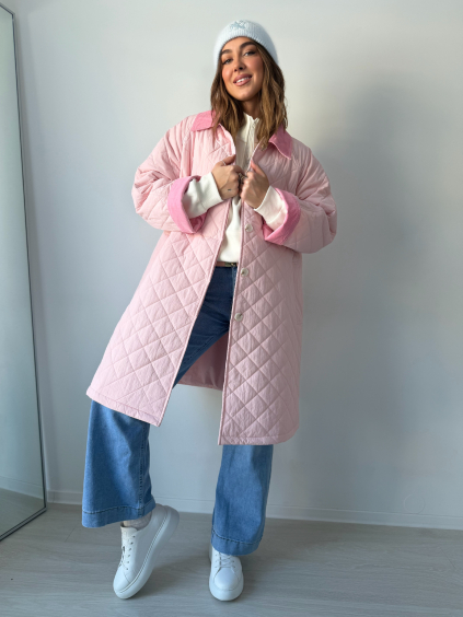 Oversize bunda Kooki růžová