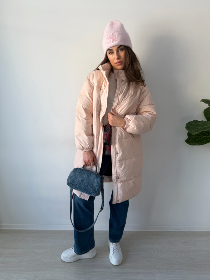 Jarní Péřová bunda pudrová