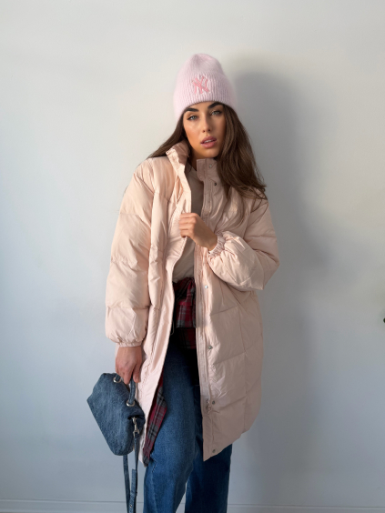 Jarní Péřová bunda pudrová