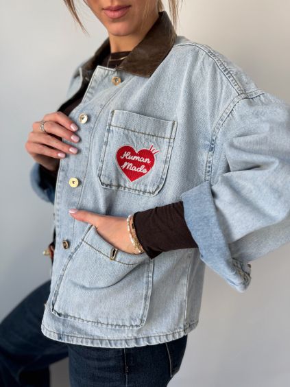 Riflová bunda se srdcem