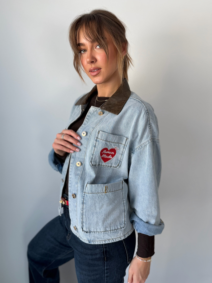 Riflová bunda se srdcem