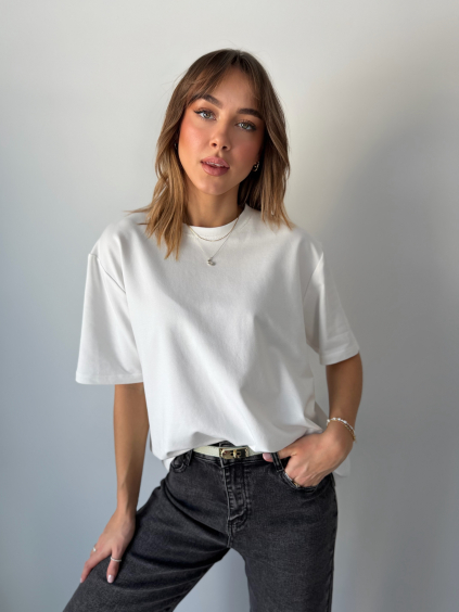 Oversize triko bílá