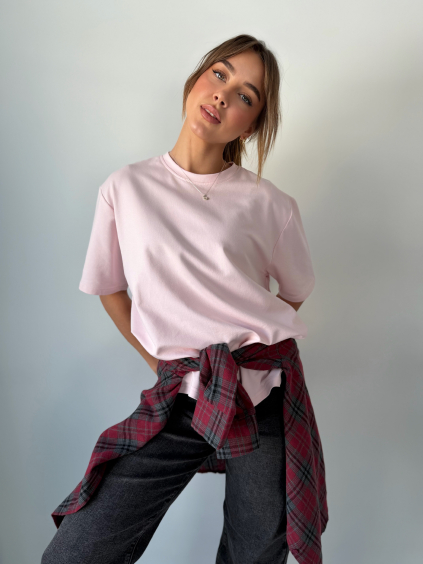 Oversize triko růžová