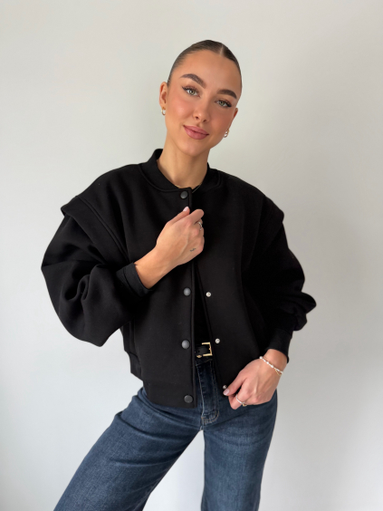 Teplákový bomber Birk černá