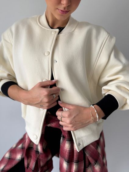 Teplákový bomber Birk smetanová