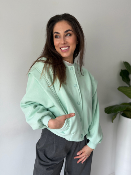 Teplákový bomber Birk mint