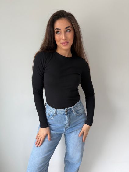 Basic triko s dlouhým rukávem černá