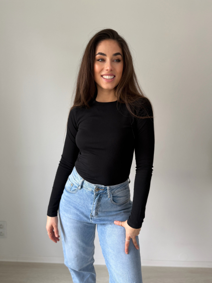 Basic triko s dlouhým rukávem černá