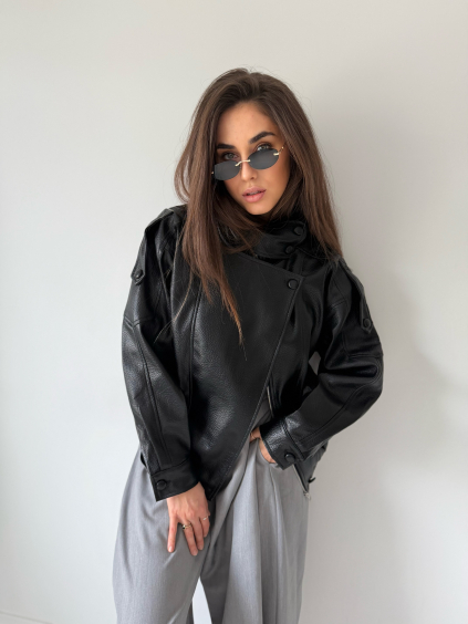 Koženková bunda SHOT Black