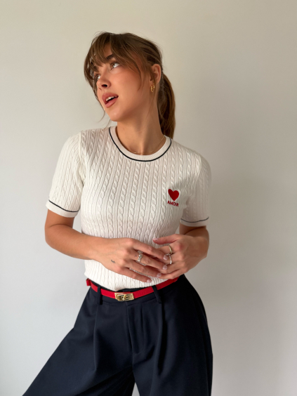 Triko pletené se srdíčkem