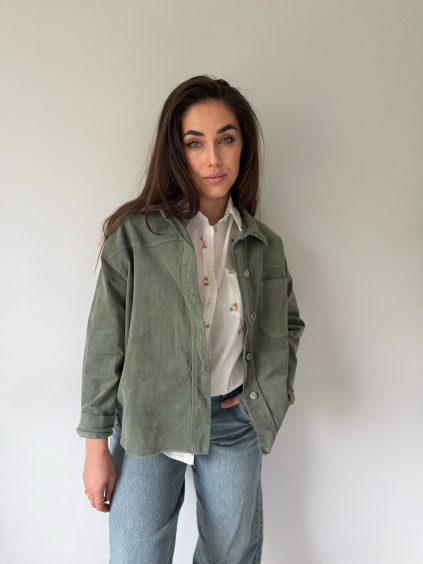 Manšestrová košile khaki