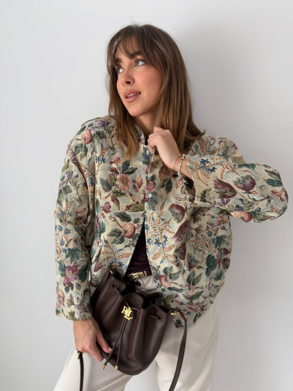 Bomber flower krémová