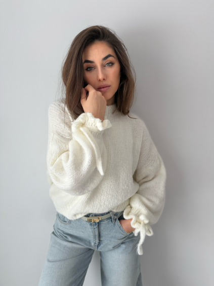 Svetr onny s mašlí bílá