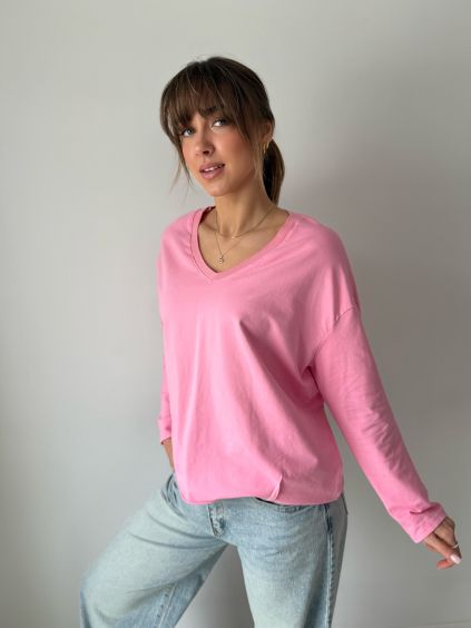 Triko dlouhý rukáv růžová