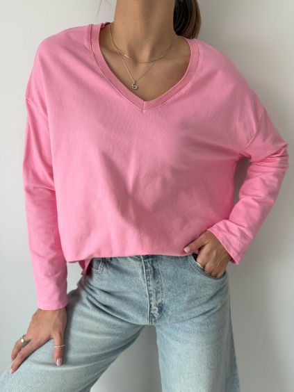 Triko dlouhý rukáv růžová