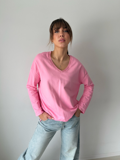 Triko dlouhý rukáv růžová