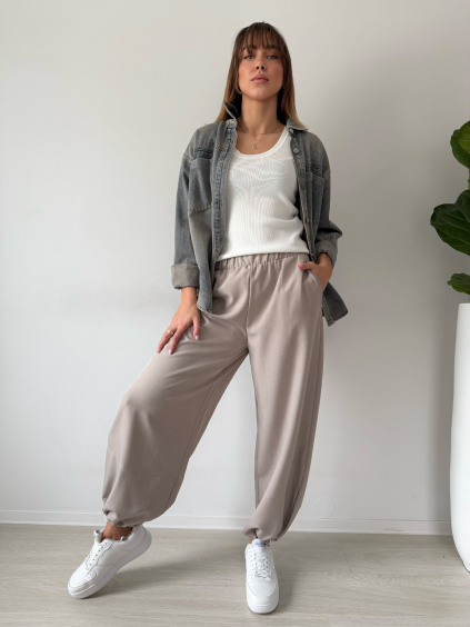 Kalhoty Jersey mocca