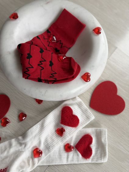 Ponožky pánské love červená