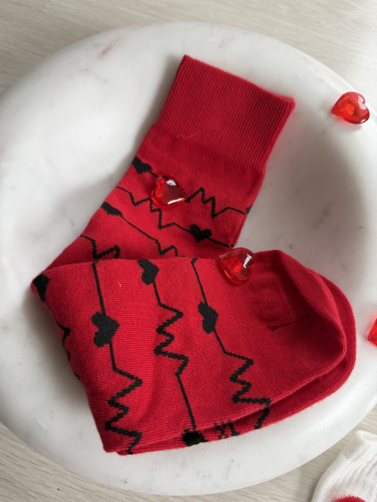 Ponožky pánské love červená