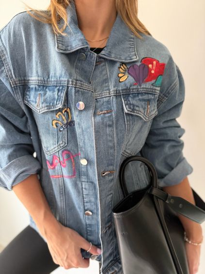 Riflová bunda Paint