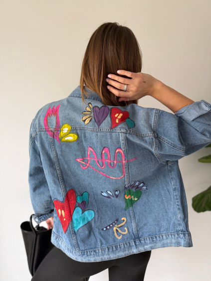 Riflová bunda Paint