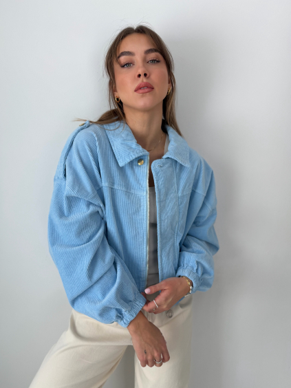 Manšestrový bomber světle modrá