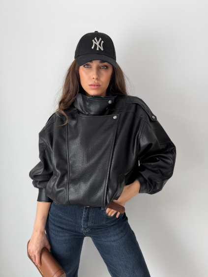 Koženková bunda Zan black