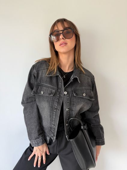 Riflová bunda black