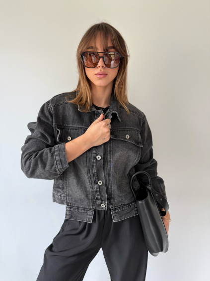 Riflová bunda black