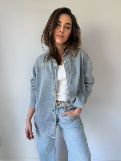 Riflová bunda No modrá