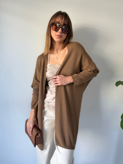 Cardigan basic hnědá