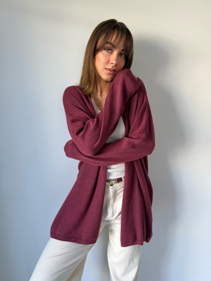 Cardigan basic malina