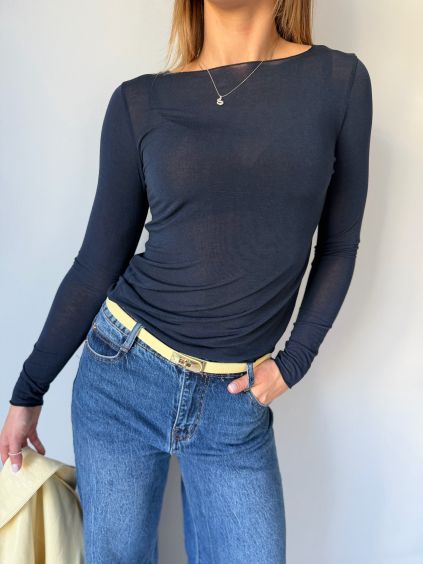 Triko s kašmírem tmavě modrá