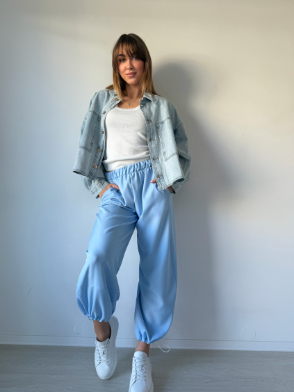 Kalhoty Jersey světle modrá