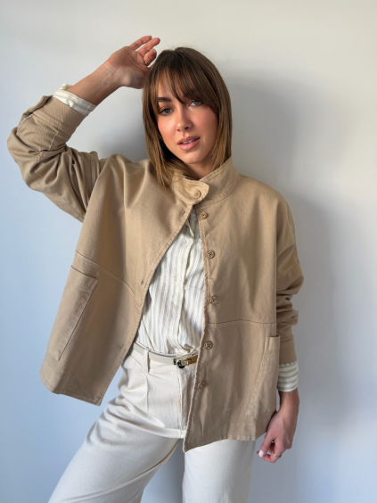 Riflový kabátek béžová