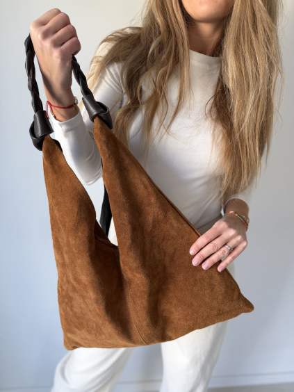 Kabelka z broušené kůže